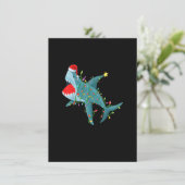 Invitation Funny Santa Jaws Shark Christmas Lights Merry Shar (Debout devant)