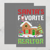 Invitation Funny Santa's Favorite Realtor Estate Agent Xmas (Devant / Derrière)