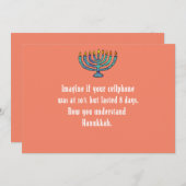 Invitation Funny Sarcastic Hanukkah Chanukah Cellphone Quote (Devant / Derrière)