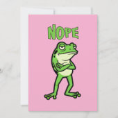 Invitation Funny Sassy Frog Nope, Grumpy Toads Cartoon Illus (Devant)