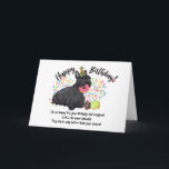 Invitation Funny Scottish Terrier Pet Dog Birthday Card<br><div class="desc">Drôle mignon écossaisTerrier chien animal et beignets Carte d'anniversaire Heure de manger les beignets! Cette drôle de carte d'anniversaire met en vedette votre chien Terrier écossais préféré, tout décoré dans son casquette de fête, grignotant sur votre tas de beignets d'anniversaire. Saupoudrer partout, et votre petit a déjà un beigne dans...</div>