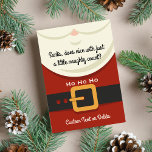 Invitation Funny Secret Père Noël Christmas Gift Exchange Par<br><div class="desc">Une invitation super amusante de vacances qui dit, "Père Noël, est-ce gentil avec juste un petit compte coquin? Quoi qu'il en soit, vos invités sont sûrs d'aimer cette invitation super mignonne qui comprend un costume père Noël et votre texte personnalisé sur le devant et les détails de la fête sur...</div>