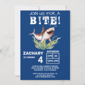 Invitation Funny Shark Rejoignez-nous pour une fête d'anniver (Devant)