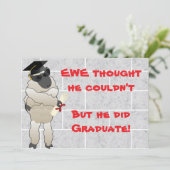 Invitation Funny Sheep Graduation (Debout devant)
