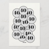 Invitation Funny Simple No Fears 40th birthday party (Dos)