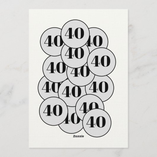 Invitation Funny Simple No Fears 40th birthday party (Dos)