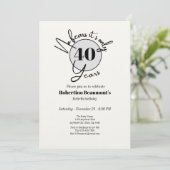 Invitation Funny Simple No Fears 40th birthday party (Debout devant)