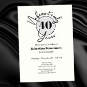 Invitation Funny Simple No Fears 40th birthday party