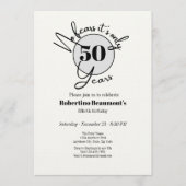 Invitation Funny Simple No Fears 50th birthday party (Devant)