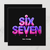 Invitation Funny Six Sept 67 Mème Gen Alpha Style Viral Cool (Devant / Derrière)
