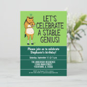 Invitation Funny Stable Genius Horse fête d'anniversaire (Debout devant)
