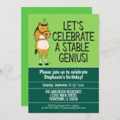 Invitation Funny Stable Genius Horse fête d'anniversaire (Devant / Derrière)