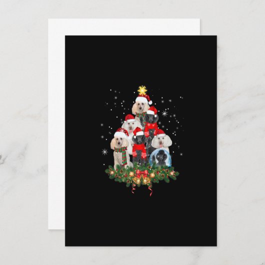 Invitation Funny Standard Poodle Dog Christmas Tree Premium (Devant / Derrière)