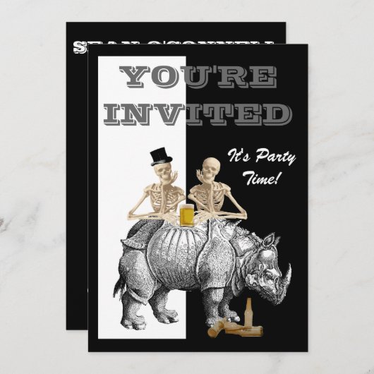 Invitation Funny Steampunk gothique (Devant / Derrière)