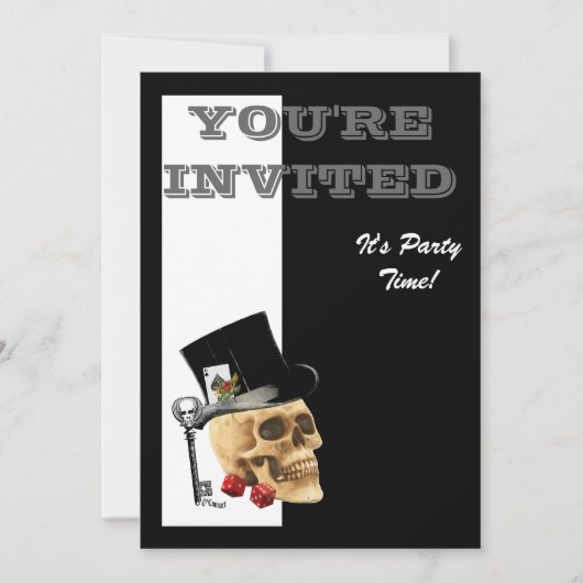 Invitation Funny Steampunk gothique parieur crâne (Devant)