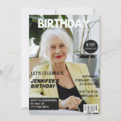 Invitation Funny Stylish Photo Magazine 81e anniversaire (Devant)