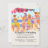 Invitation Funny Summer Beach Cocktail Women's 40th Birthday (Devant)