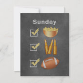 Invitation Funny Sunday Football Checlist (Devant)