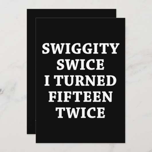 Invitation Funny Swiggity 30e anniversaire (Devant / Derrière)