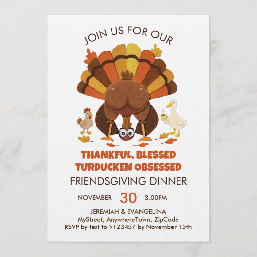 Invitation Funny Turducken FRIENDSGIVING Dinner (Devant)