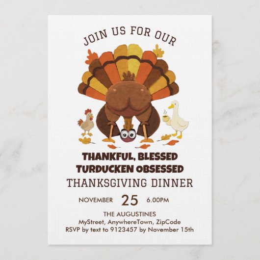 Invitation Funny Turducken Thanksgiving Dinner (Devant)