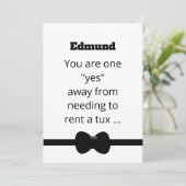 Invitation Funny Tux Will You Be My Best Man Digital Card (Debout devant)