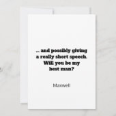 Invitation Funny Tux Will You Be My Best Man Digital Card (Dos)