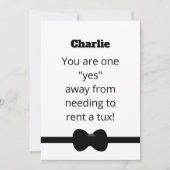 Invitation Funny Tux Will You Be My Groomsman Digital Card (Devant)