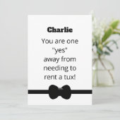 Invitation Funny Tux Will You Be My Groomsman Digital Card (Debout devant)