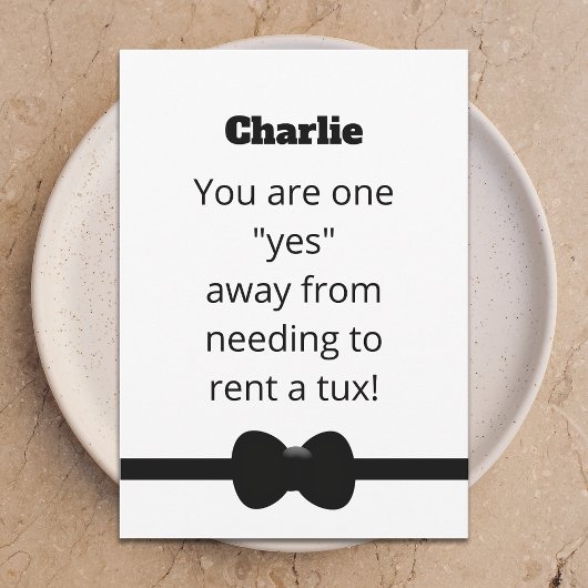 Invitation Funny Tux Will You Be My Groomsman Digital Card