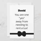 Invitation Funny Tux Will You Be My Usher Digital Card (Devant)
