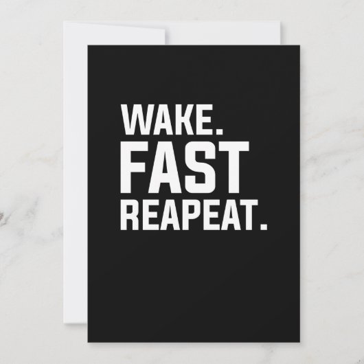 Invitation Funny Wake Fast Repeat Graphisme Sarcastique (Devant)