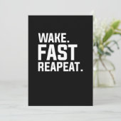 Invitation Funny Wake Fast Repeat Graphisme Sarcastique (Debout devant)