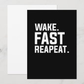 Invitation Funny Wake Fast Repeat Graphisme Sarcastique (Devant / Derrière)