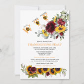 Invitation Funny WTF Sunflowers Bourgogne Thanksgiving Fête (Devant)