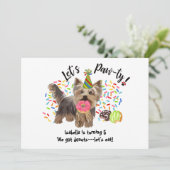 Invitation Funny Yorkshire Terrier Chien Donuts Anniversaire (Debout devant)