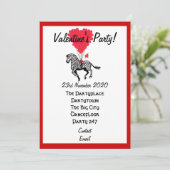 Invitation Funny zèbre valentines fête (Debout devant)