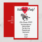 Invitation Funny zèbre valentines fête (Devant / Derrière)