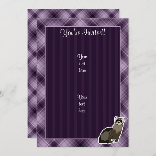 Invitation Furet pourpre (Devant / Derrière)