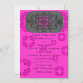 Invitation Fuschia et mariage gris (Devant)