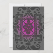 Invitation Fuschia et mariage gris (Dos)