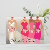 Invitation Fuschia ETHNIQUE de la Fête de la mariée | de (Debout devant)