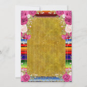 Invitation Fuschia Rose Floral Princesse fille Quinceañera (Dos)