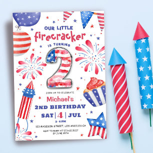 Invitation Fusée du 4 juillet 2e anniversaire Patriotique Mig