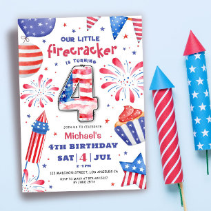 Invitation Fusée du 4 juillet 4e anniversaire Patriotique Mig