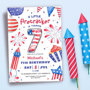 Invitation Fusée du 4 juillet 7e Anniversaire Patriotique Mig