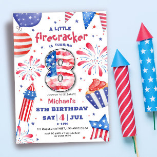 Invitation Fusée du 4 juillet 8e Anniversaire Patriotique Mig