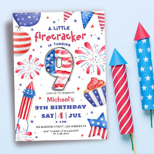 Invitation Fusée du 4 juillet 9e anniversaire patriotique mig