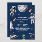 Invitation Fusées branchées vaisseau spatial planète Galaxy A (Devant / Derrière)