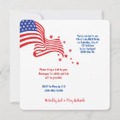 Invitation Fusées d'artifice sur le drapeau américain (Dos)